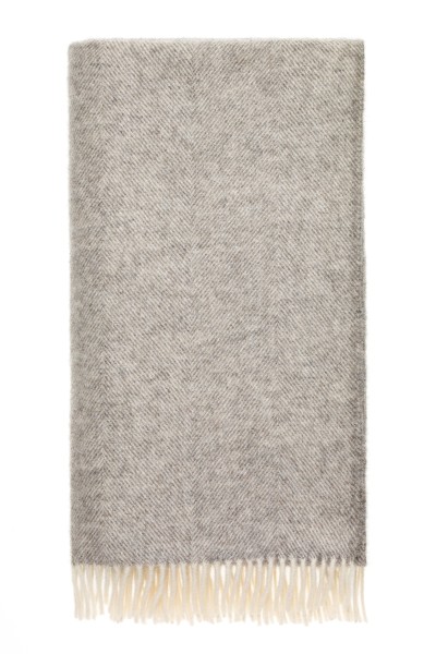 Merino-Decke BRIGHTS Herringbones Grey, 140 x 185 cm