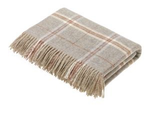 Merino-Decke - TARTAN Bannochbane Silver, 140 x 185 cm cm