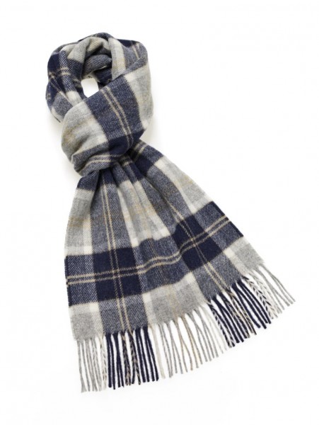Merino-Scarf-Schal 30x190cm, TARTAN Bannockbane Silver