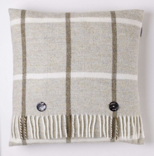 Shetland-Kissen - Windowpane Sage, 40 x 40 cm