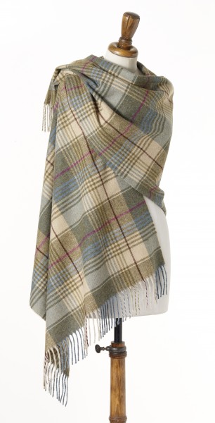 Merino-Stole 70 x 185cm, SWALE-Beige/Green