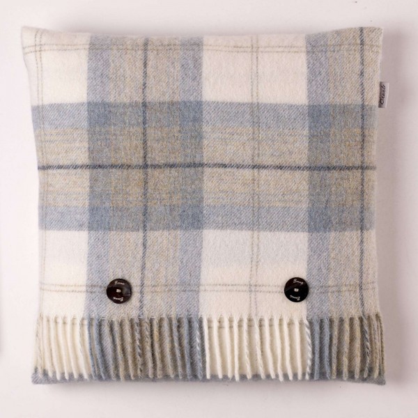Shetland-Kissen - Skye Check Aqua, 40 x 40 cm