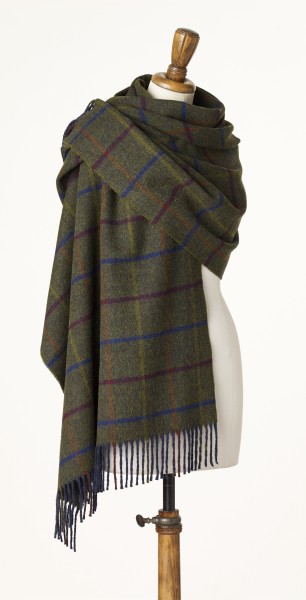 Merino-Stole 70 x 185cm, Thirsk - Green