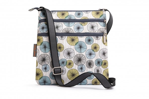 Canvas Flat Crossbody Bag, CIRCLES
