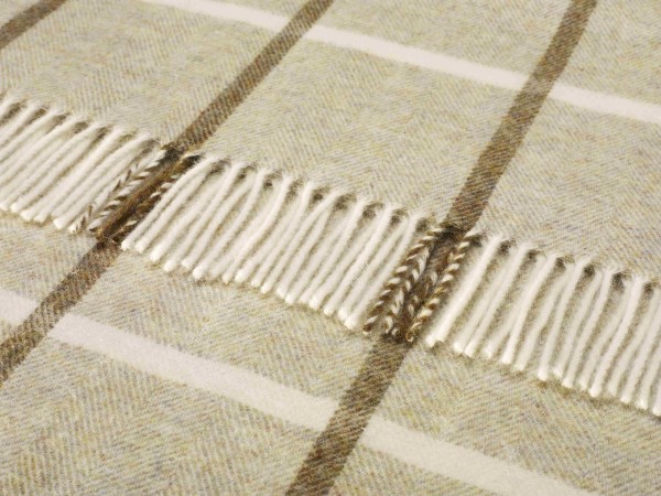 Shetland-Decke - Windowpane Sage, 140 x 185 cm